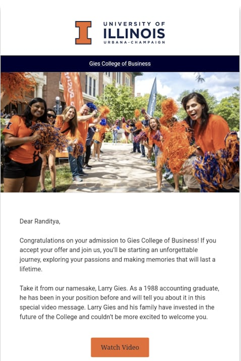 University offer letter